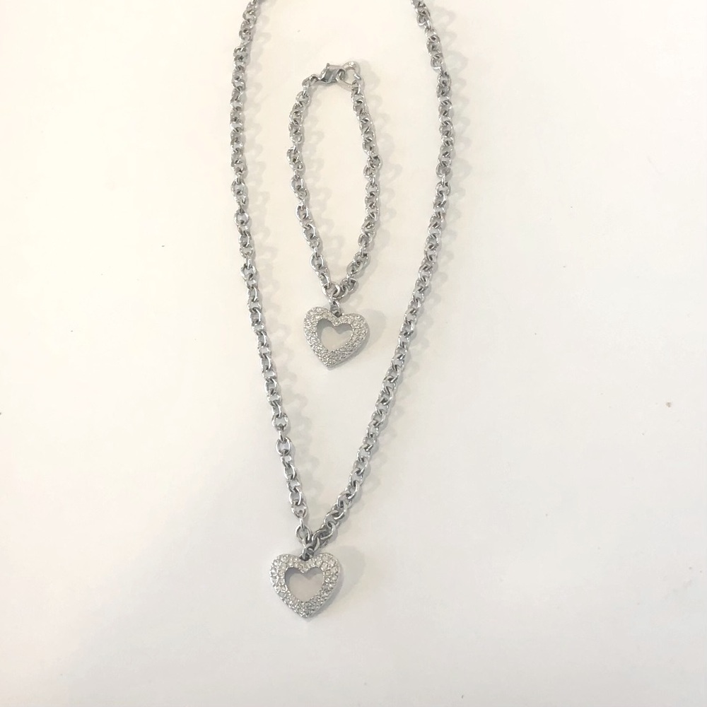 Swarovski Heart Necklace & Bracelet Set